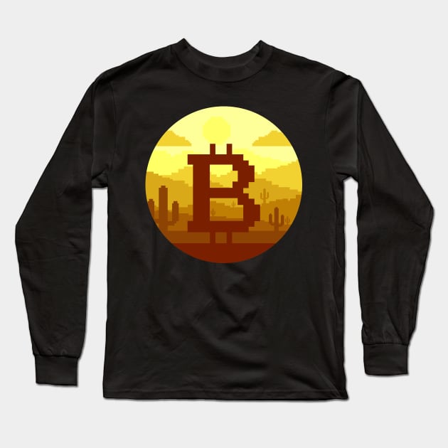 bitcoin pixel Long Sleeve T-Shirt by spoilerinc